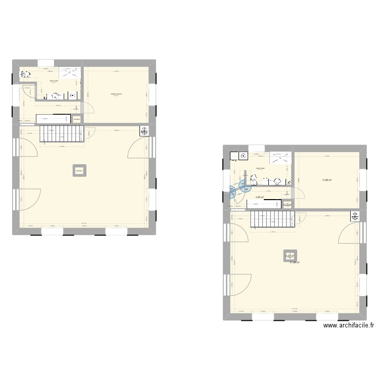Etat futur. Plan de 12 pièces et 162 m2