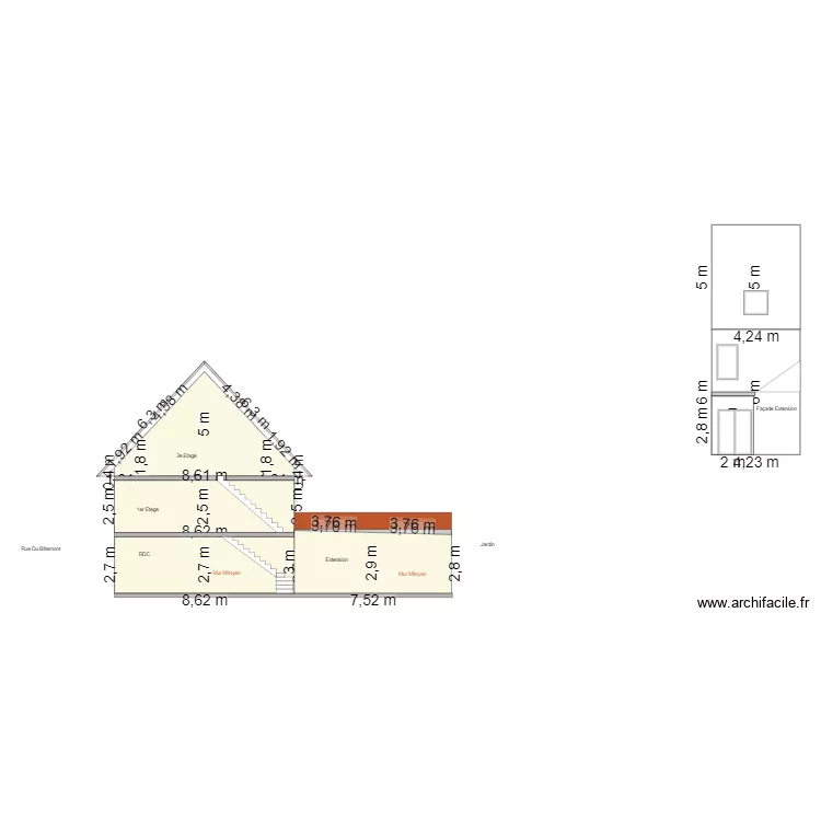 DP Apr&egrave;s travaux. Plan de 