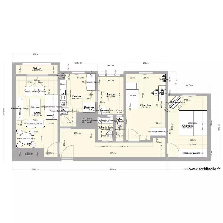 Maison AADL F3-2. Plan de 