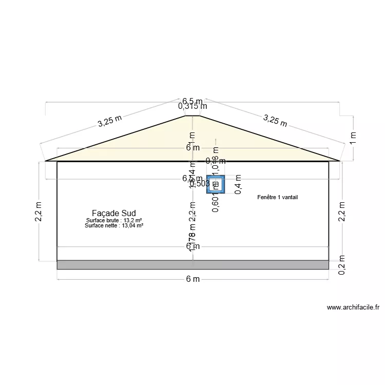 Façade Sud ArchiFacile PRO. Plan de Façade Sud ArchiFacile PRO. Plan de