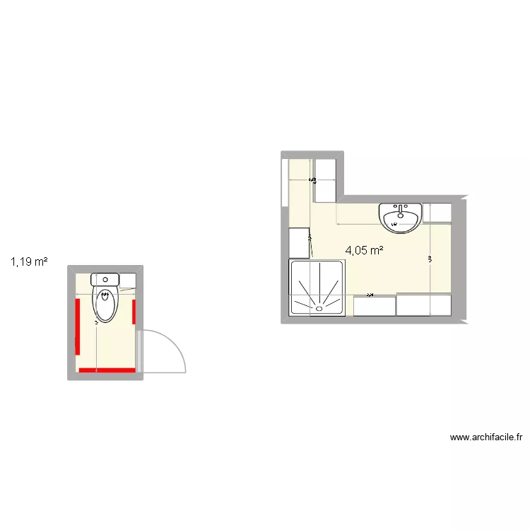 vad s. Plan de 2  et 5 m²