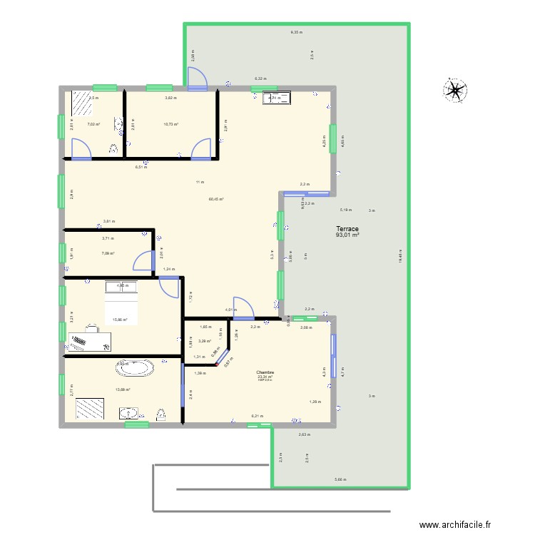 Plan maison avec électricité V1. Plan de 10 pièces et 380 m2