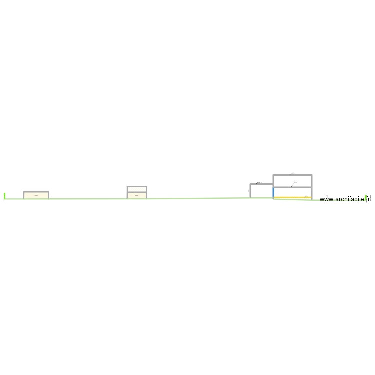 Plan coupe Nord. Plan de 7 pièces et 107 m2