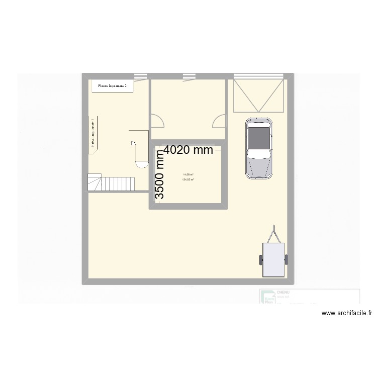 Sous-sol Esquay. Plan de 2 pièces et 138 m2
