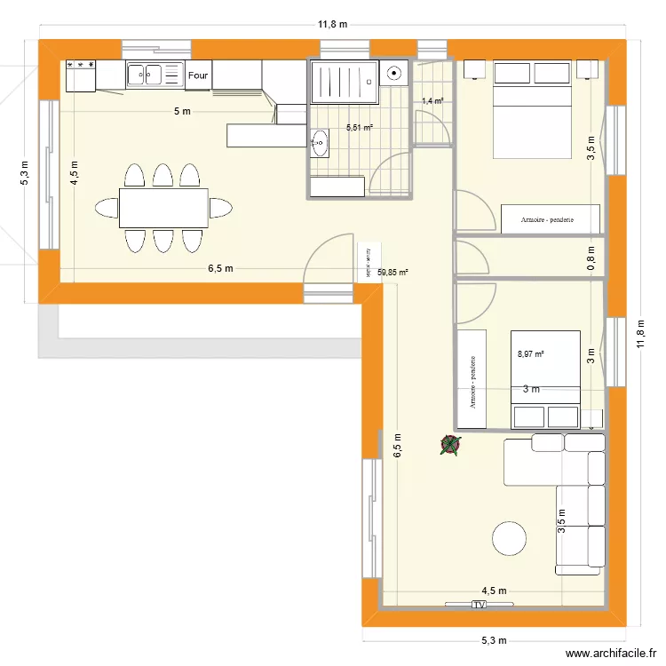 Plan de Masse 100m&sup2;. Plan de 