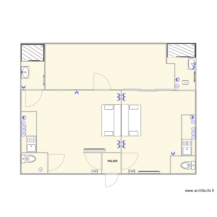 Lebertheau RDC. Plan de 10 pièces et 52 m2