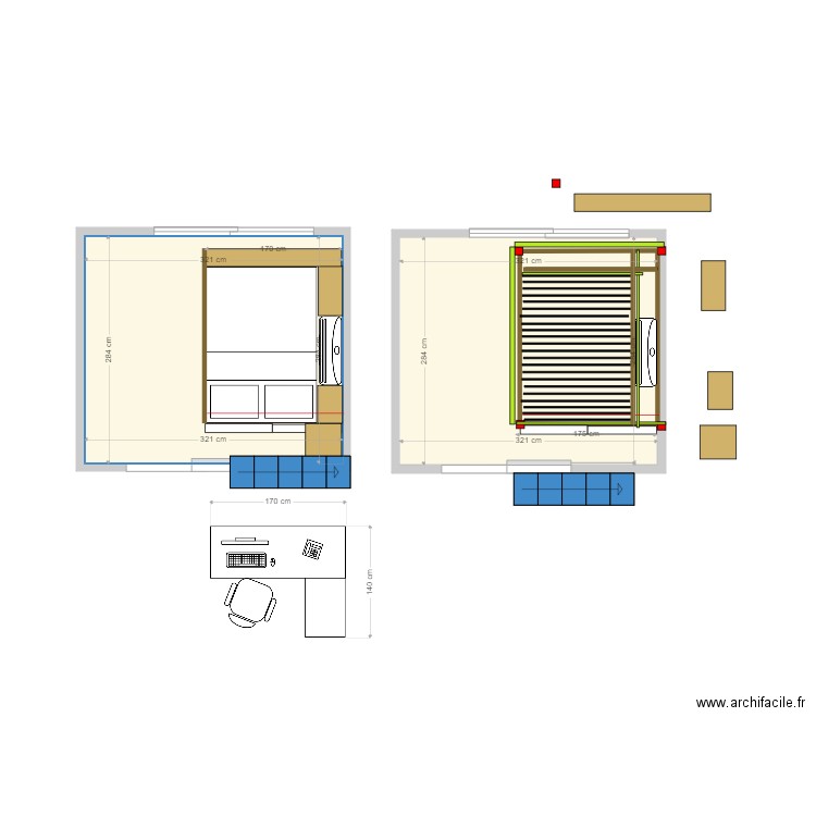 Zoé Raiatea. Plan de 2 pièces et 18 m2