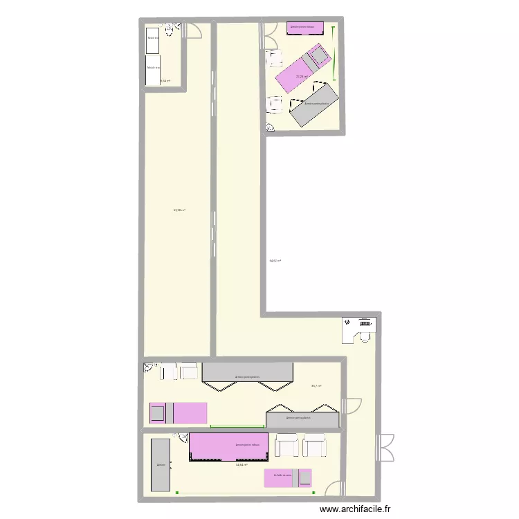 &Eacute;veil des sens2. Plan de 6  et 217 m²