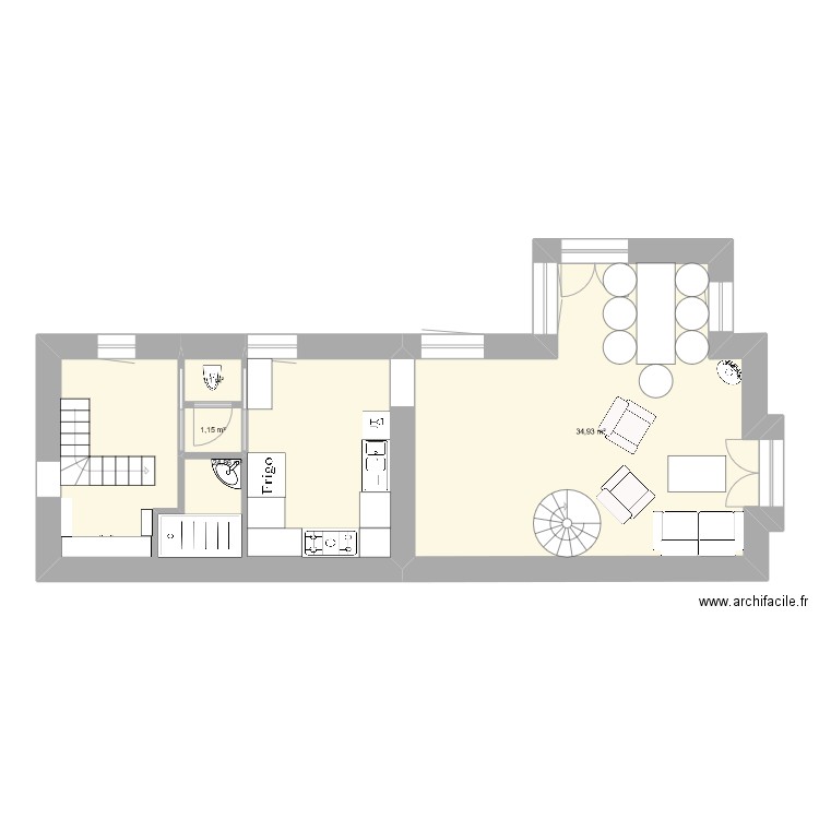 1 er etage . Plan de 0 pièce et 0 m2