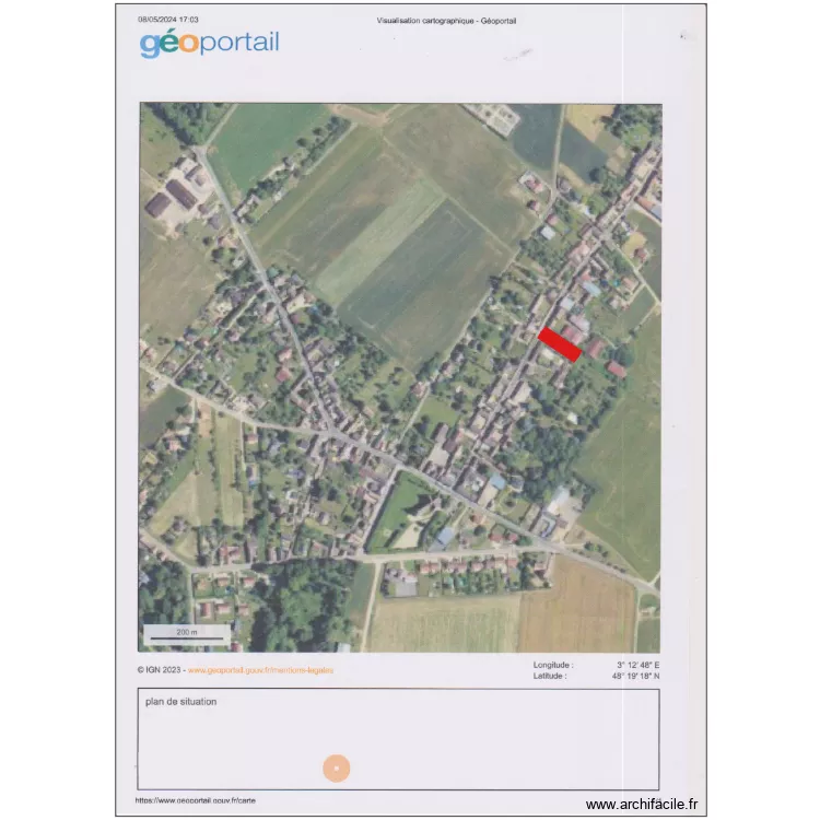 Plan de situation                     DP1   Serbonnes. Plan de 