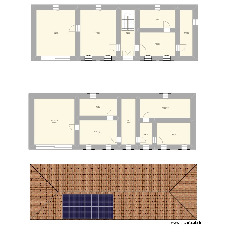 Maison. Plan de 13 pièces et 238 m2