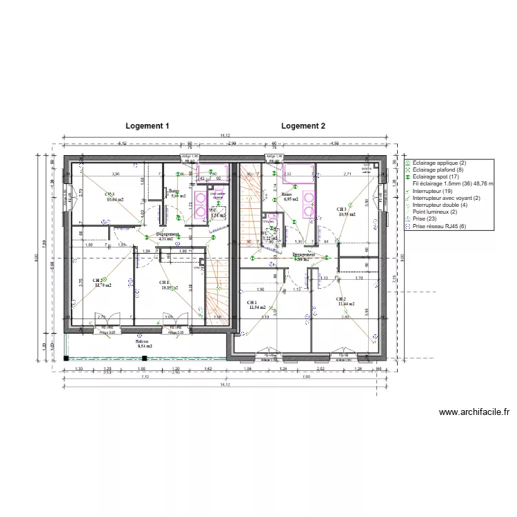 R+1 MONTAUD. Plan de R+1 MONTAUD. Plan de