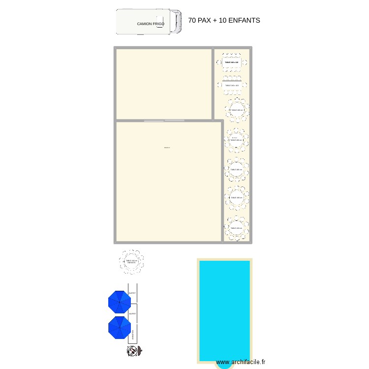 Mandelieu 70 Pax. Plan de 2 pièces et 384 m2