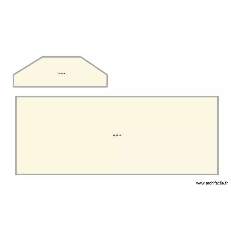 mesures &eacute;tage La Gallerie. Plan de 2  et 101 m²
