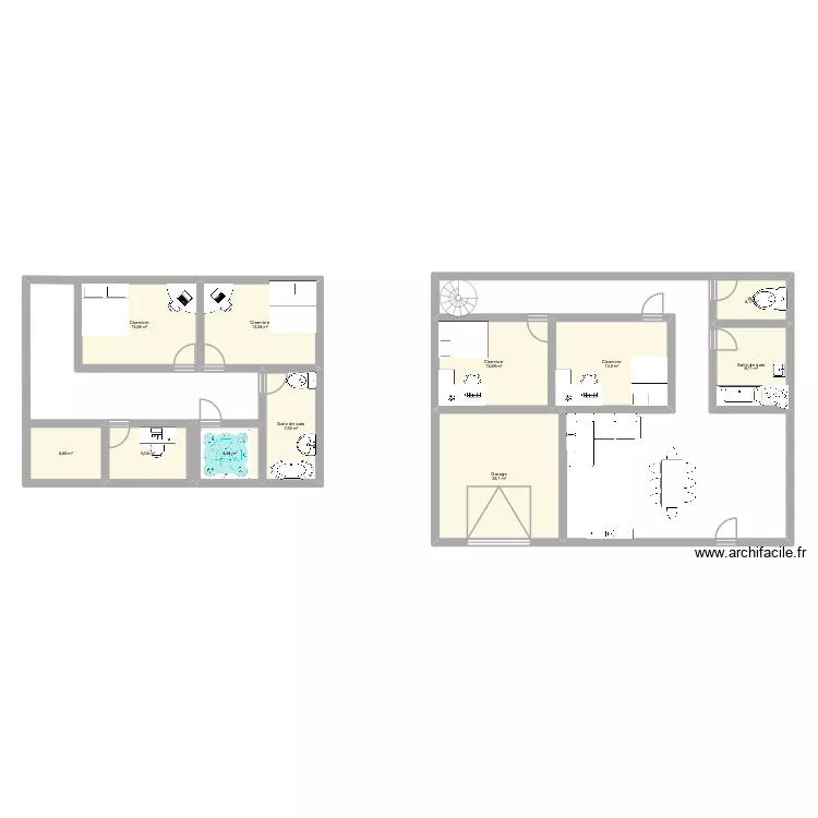 ami. Plan de 11  et 113 m²