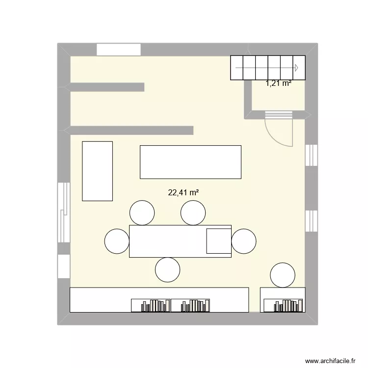 atelier entreprise. Plan de 2 pièces et 24 m²