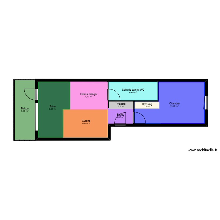 appartement parisien zooning 2. Plan de 0 pièce et 0 m2