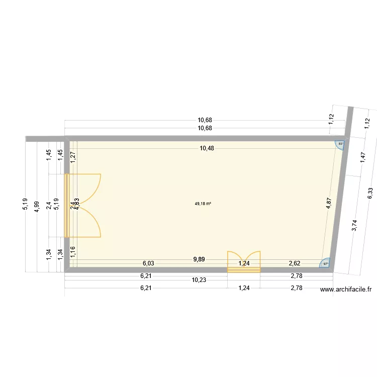 CN24 - Régularisation garage existant. Plan de 1 Pièce et 49 m² CN24 - Régularisation garage existant. Plan de 1 Pièce et 49 m²