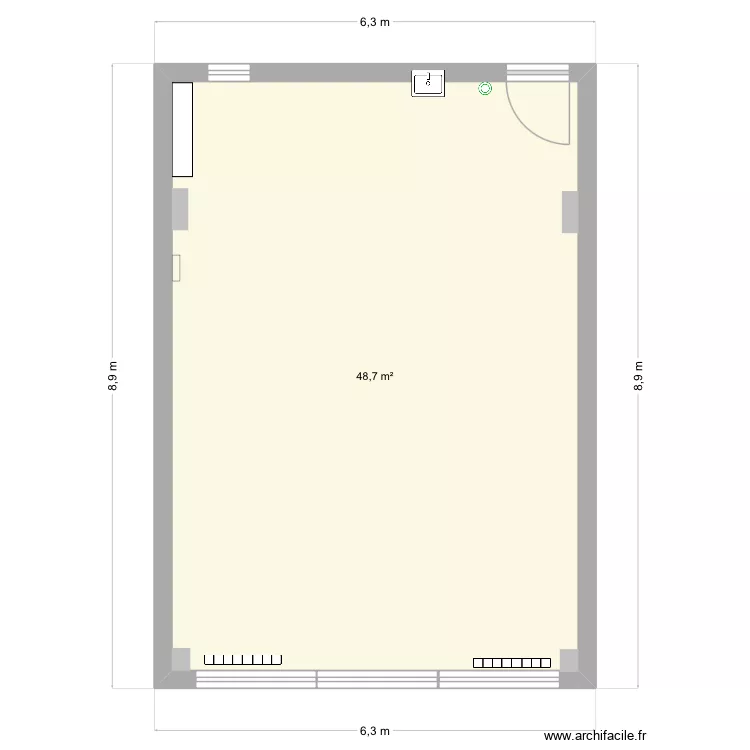 Appartement th&eacute;rapeutique ergo. Plan de 1  et 49 m²