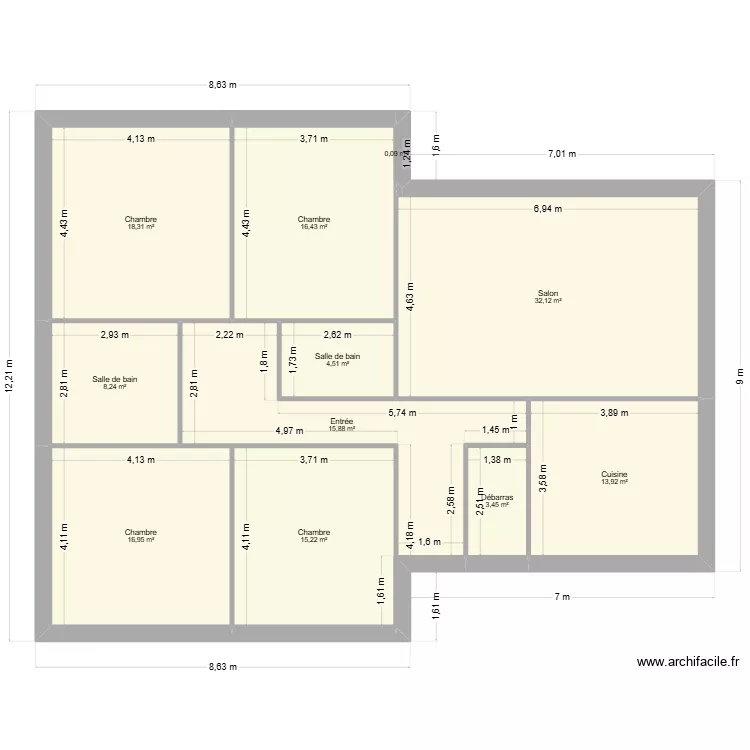 Plan sirin. Plan de 11 pièces et 145 m²