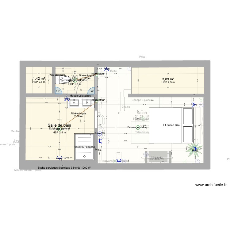 gite R ET B PLAN ELECTRIQUE. Plan de 0 pièce et 0 m2