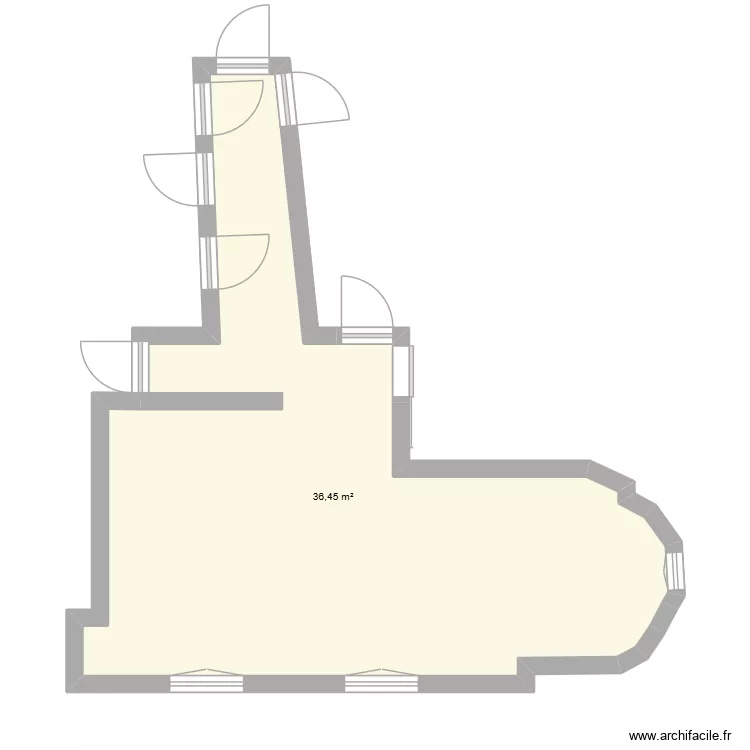 Capri : Sala comedor pasadizo. Plan de 1  et 36 m²