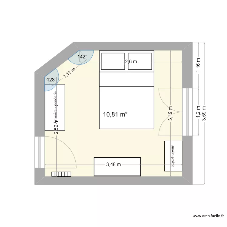 Chambre Fayolle. Plan de 