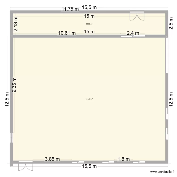 PLAN TANERI 1. Plan de 2  et 214 m²