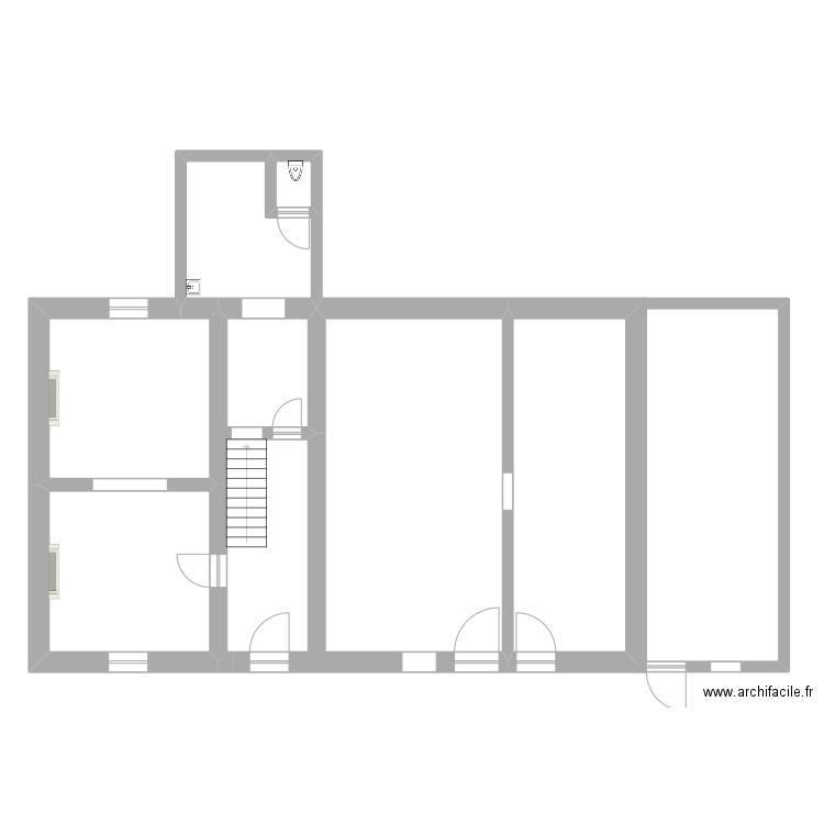 Tige del'Vau 35 RDC. Plan de 5 pièces et 69 m2