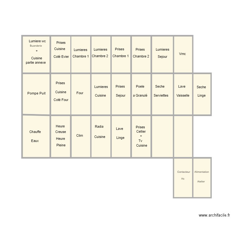 Plan Tableaux Electriques. Plan de 27 pièces et 44 m2