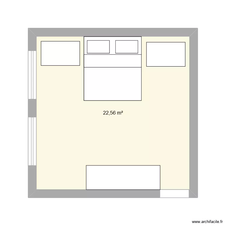 ma chambre. Plan de 1  et 23 m²