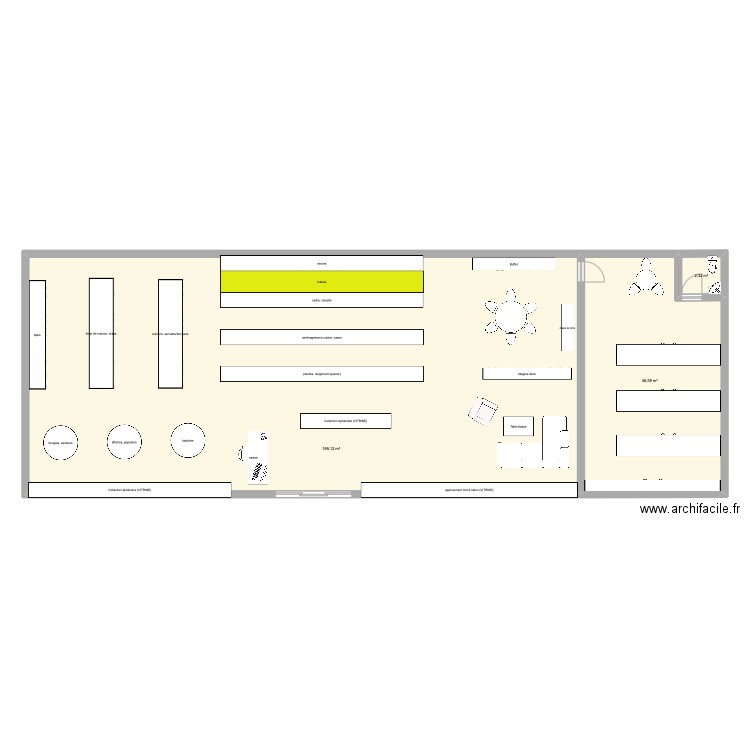 MCO. Plan de 3 pièces et 248 m2