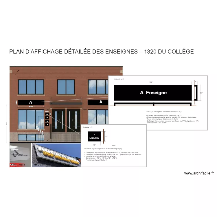 enseigne 1320. Plan de 