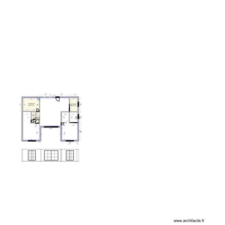 casa4. Plan de 5 pièces et 20 m²
