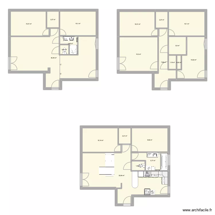Appartement Saou 60m2 + travaux 2. Plan de 14  et 124 m²