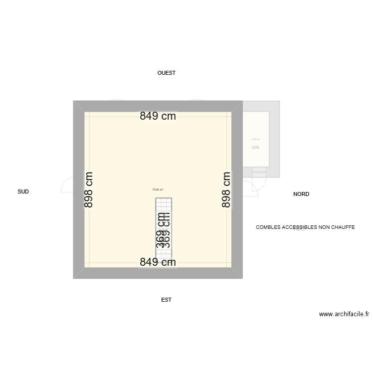 PLAN MALEMANCHE 07 . Plan de 9 pièces et 206 m2