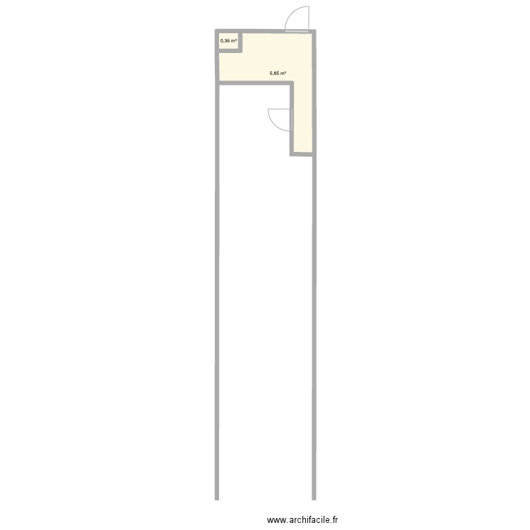 mrocoomall. Plan de 2 pièces et 6 m2