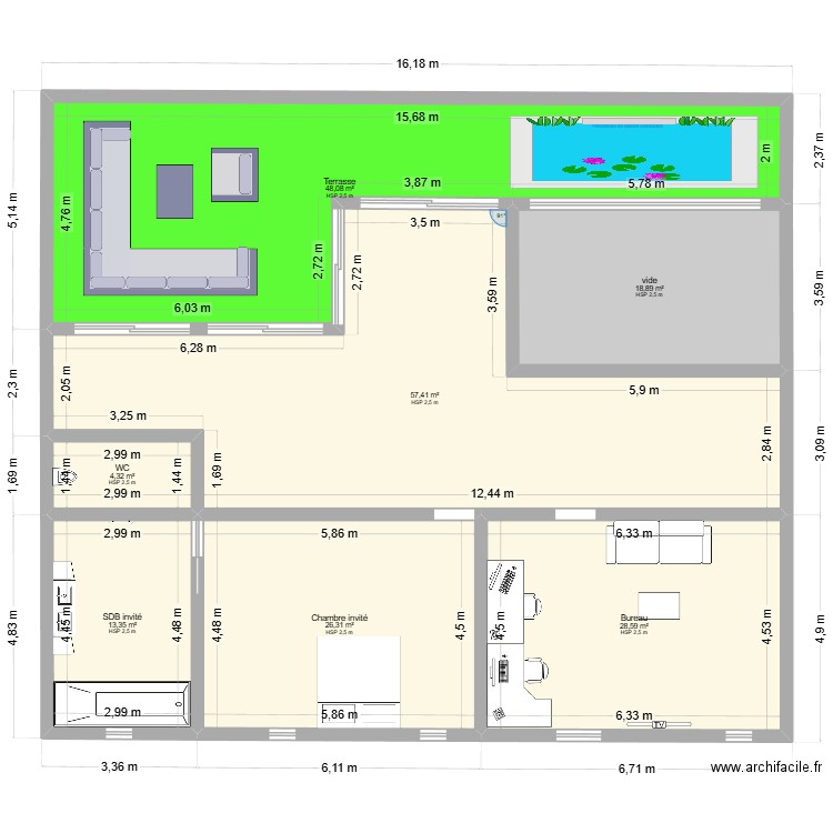rdc maison de reve 1. Plan de 7 pièces et 197 m2