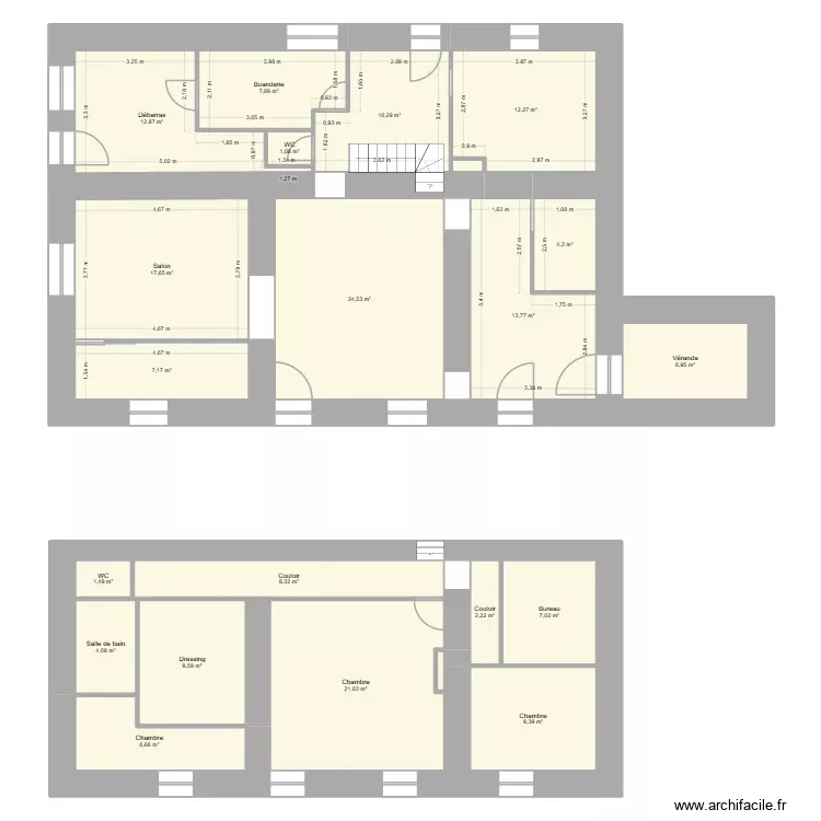 Projection maison. Plan de 22 Pièces et 189 m² Projection maison. Plan de 22 Pièces et 189 m²