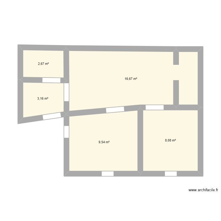 font romeu. Plan de 5 pièces et 40 m2