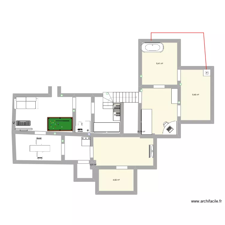HOME. Plan de 5  et 44 m²