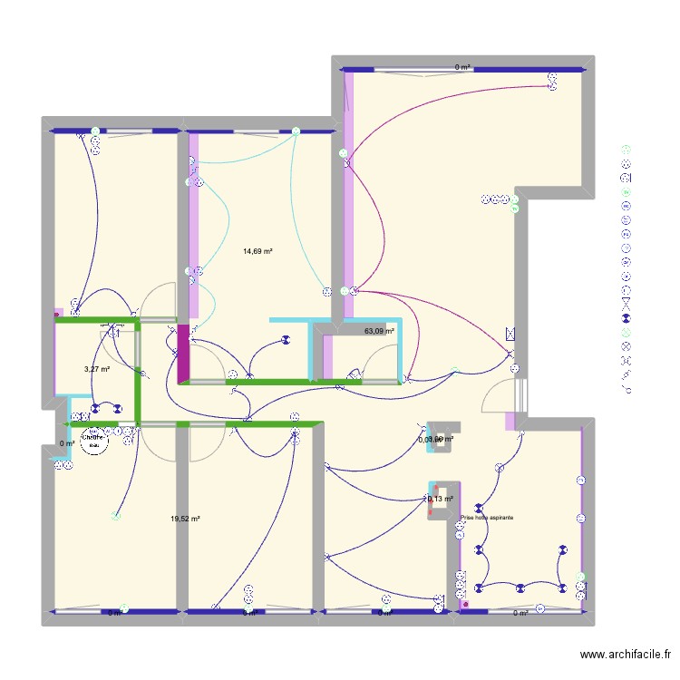 44 Annecy - Electricité. Plan de 13 pièces et 101 m2