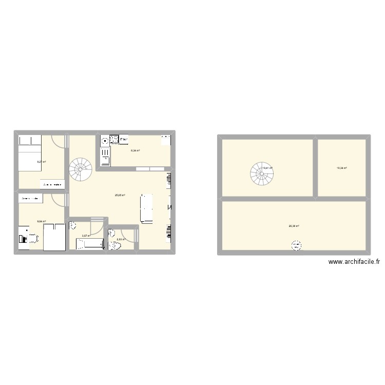 MHD. Plan de 9 pièces et 115 m2