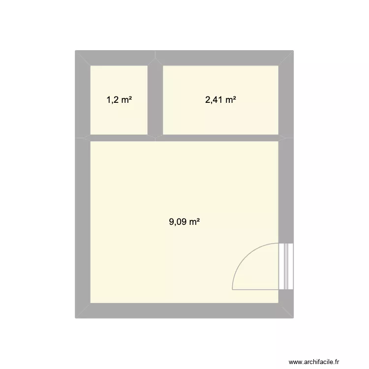 Maison henin cotes. Plan de 3 pièces et 13 m²