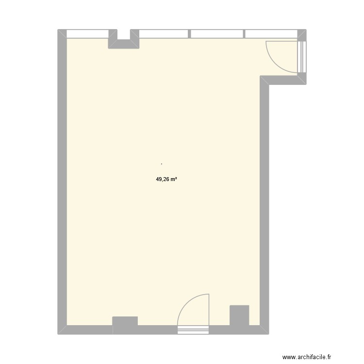 salle 128. Plan de 1 pièce et 49 m2