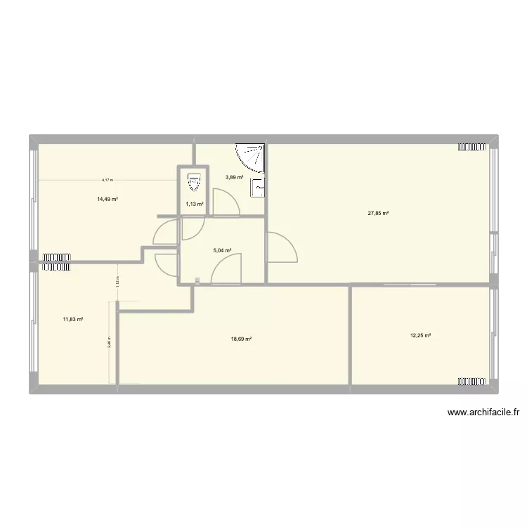 Roland existant. Plan de 8  et 95 m²