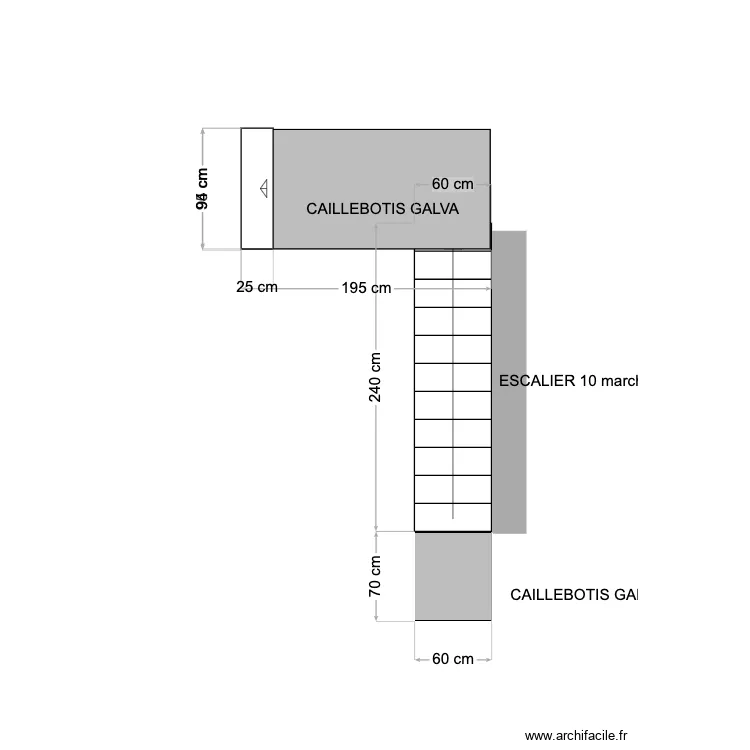ESCALIER IAF. Plan de 