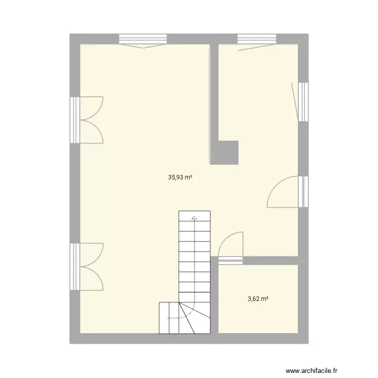 Etage 1. Plan de 2 Pièces et 40 m² Etage 1. Plan de 2 Pièces et 40 m²
