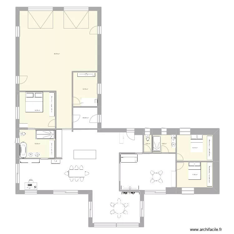 Longère plan. Plan de Longère plan. Plan de