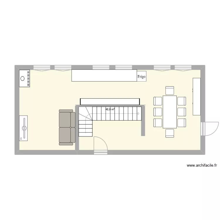 Haisnes. Plan de 1 Pièce et 49 m² Haisnes. Plan de 1 Pièce et 49 m²
